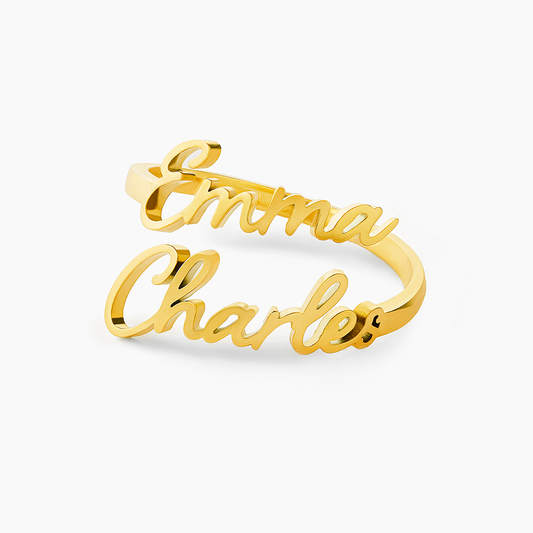 Gepersonaliseerde Ring met 1 tot 4 Gegraveerde Namen