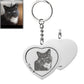 Silhouette cat heart keyring