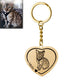 Silhouette cat heart keyring